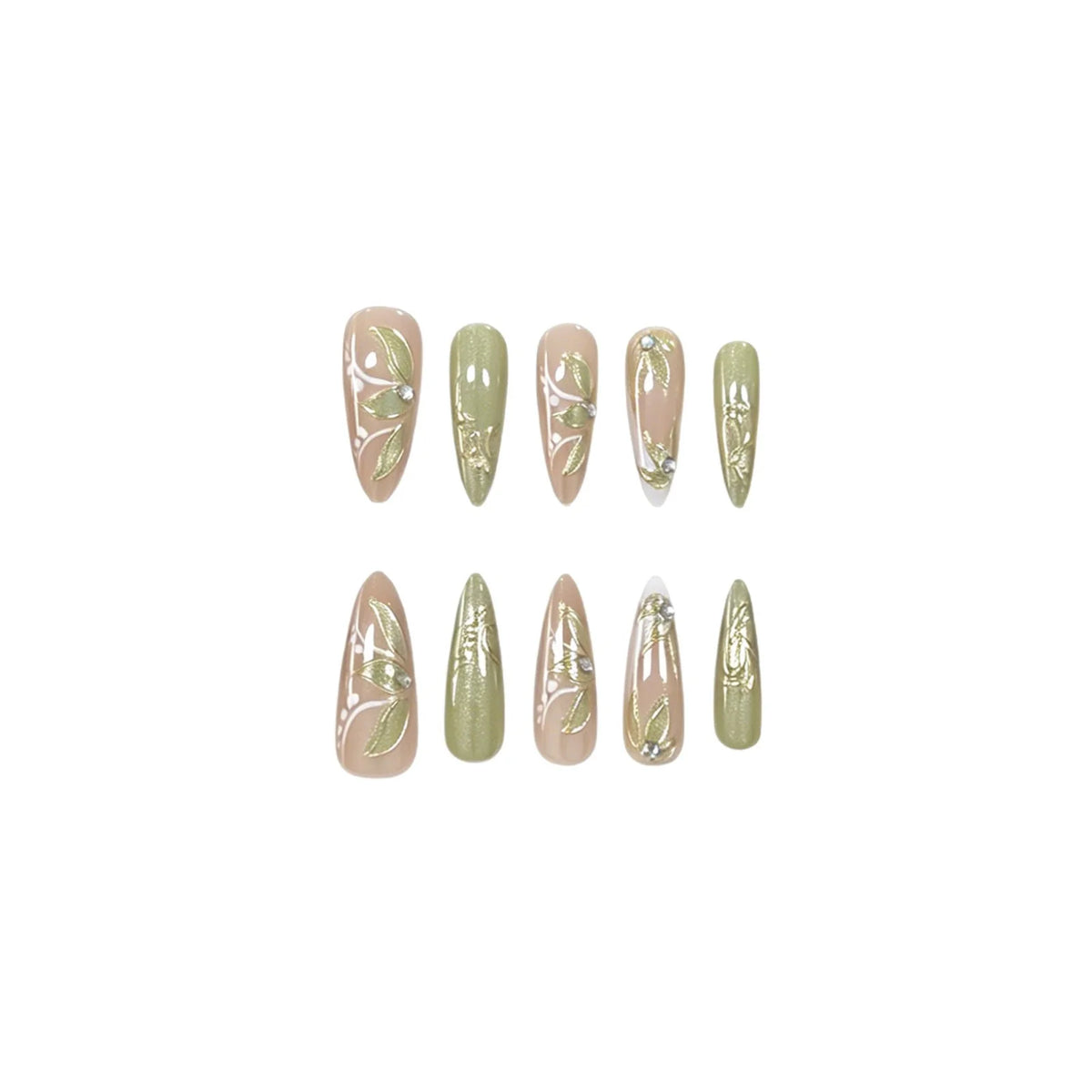Nail Extensions Floral Design Comfortable Fit Set of 30