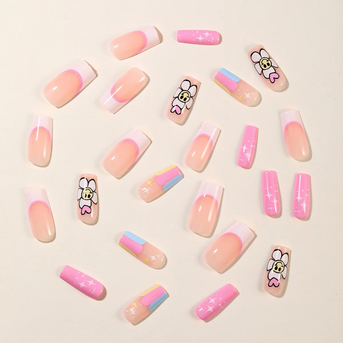 Nail Extensions Floral Design Easy-Apply Lightweight & Long-Lasting