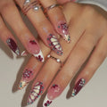 Nail Extensions Floral Design Reusable & Easy Application
