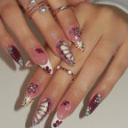 Nail Extensions Floral Design Reusable & Easy Application