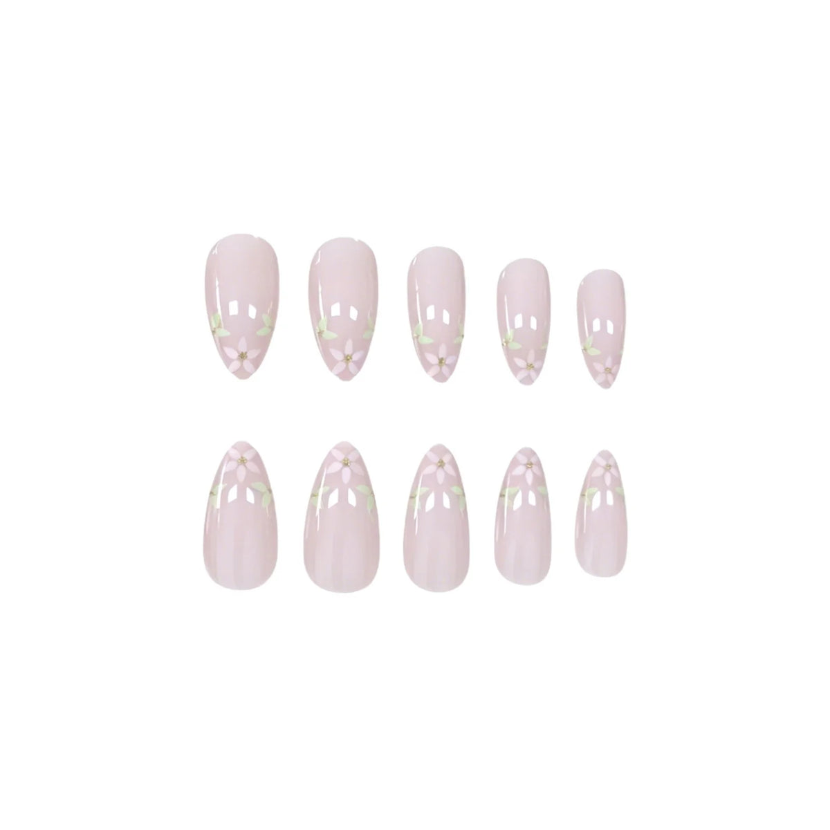 Nail Extensions Floral French Tip Easy Application & Comfortable Fit