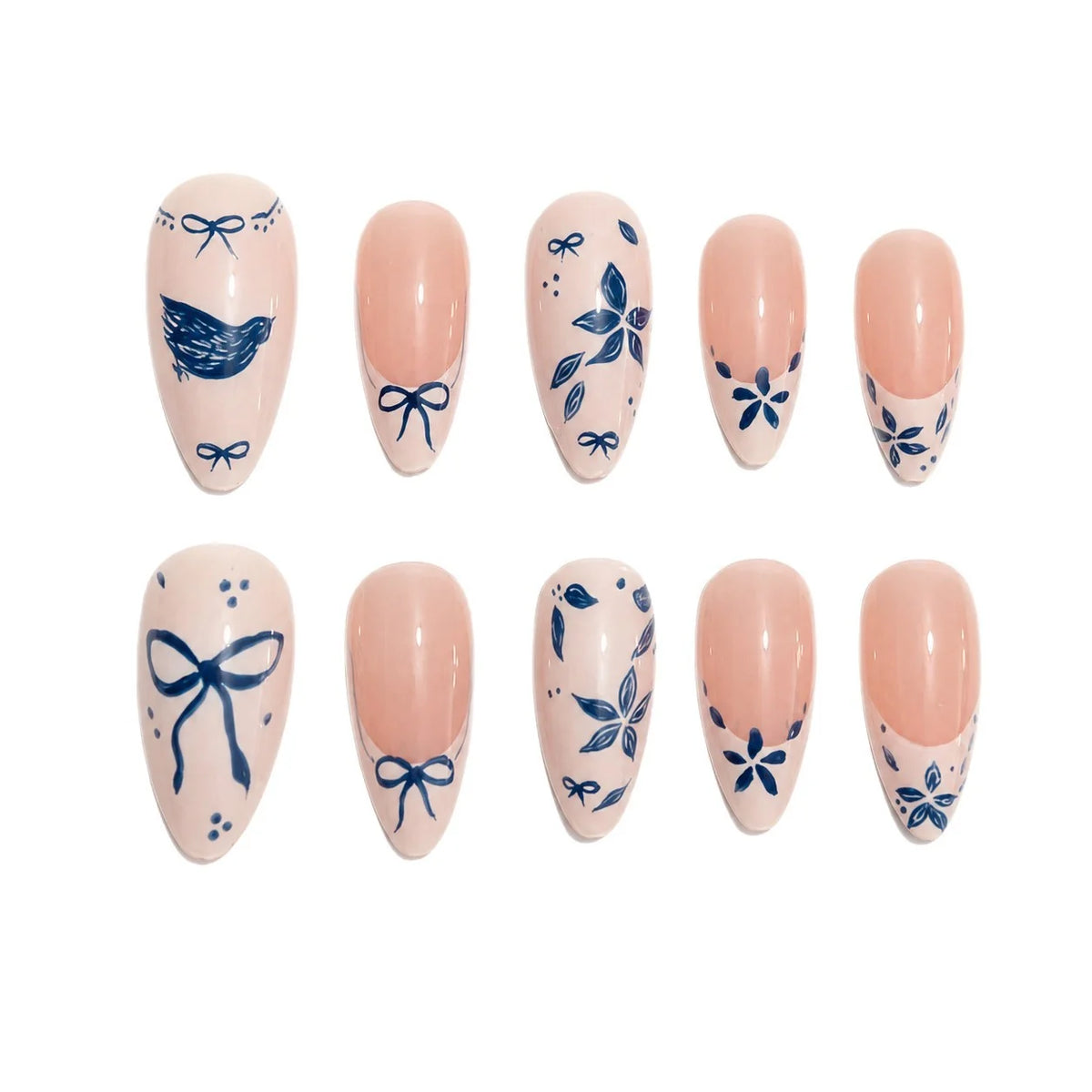 Nail Extensions Floral Gel Easy Application Long-Lasting