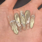 Nail Extensions Floral & Gem Accents Easy Application