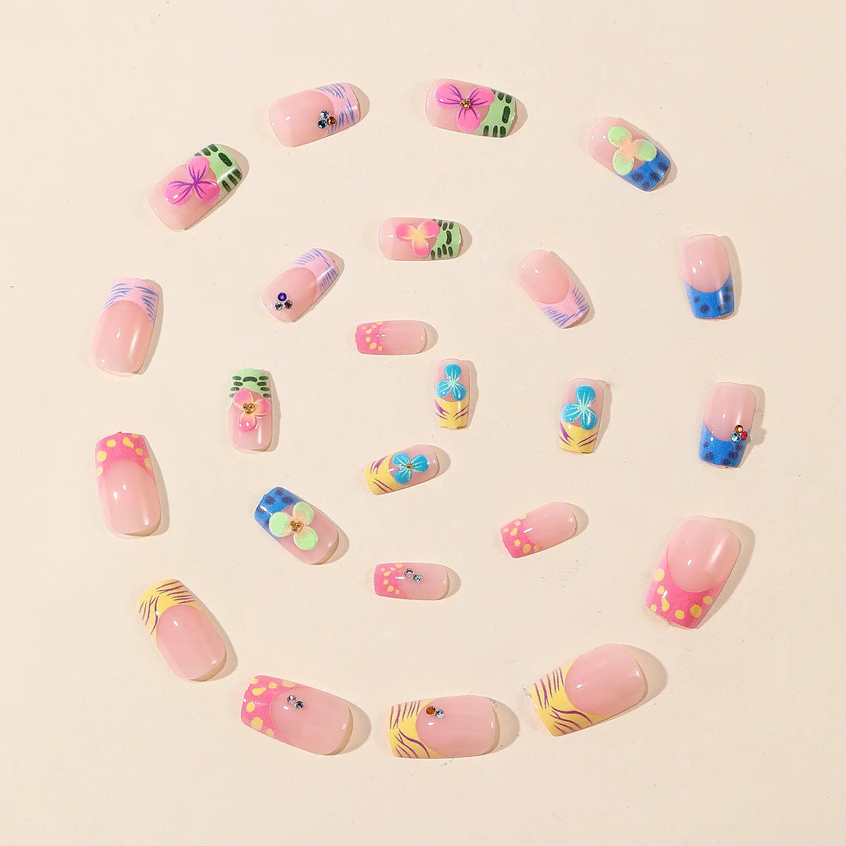 Nail Extensions Floral White 224 Piece Easy Application