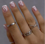 Nail Extensions French Tip Acrylic Long-Lasting