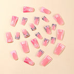 Nail Extensions French Tip Floral & Gem Acrylic
