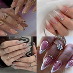Nail Extensions Gelatin Tips Metallic Accents Comfort Fit