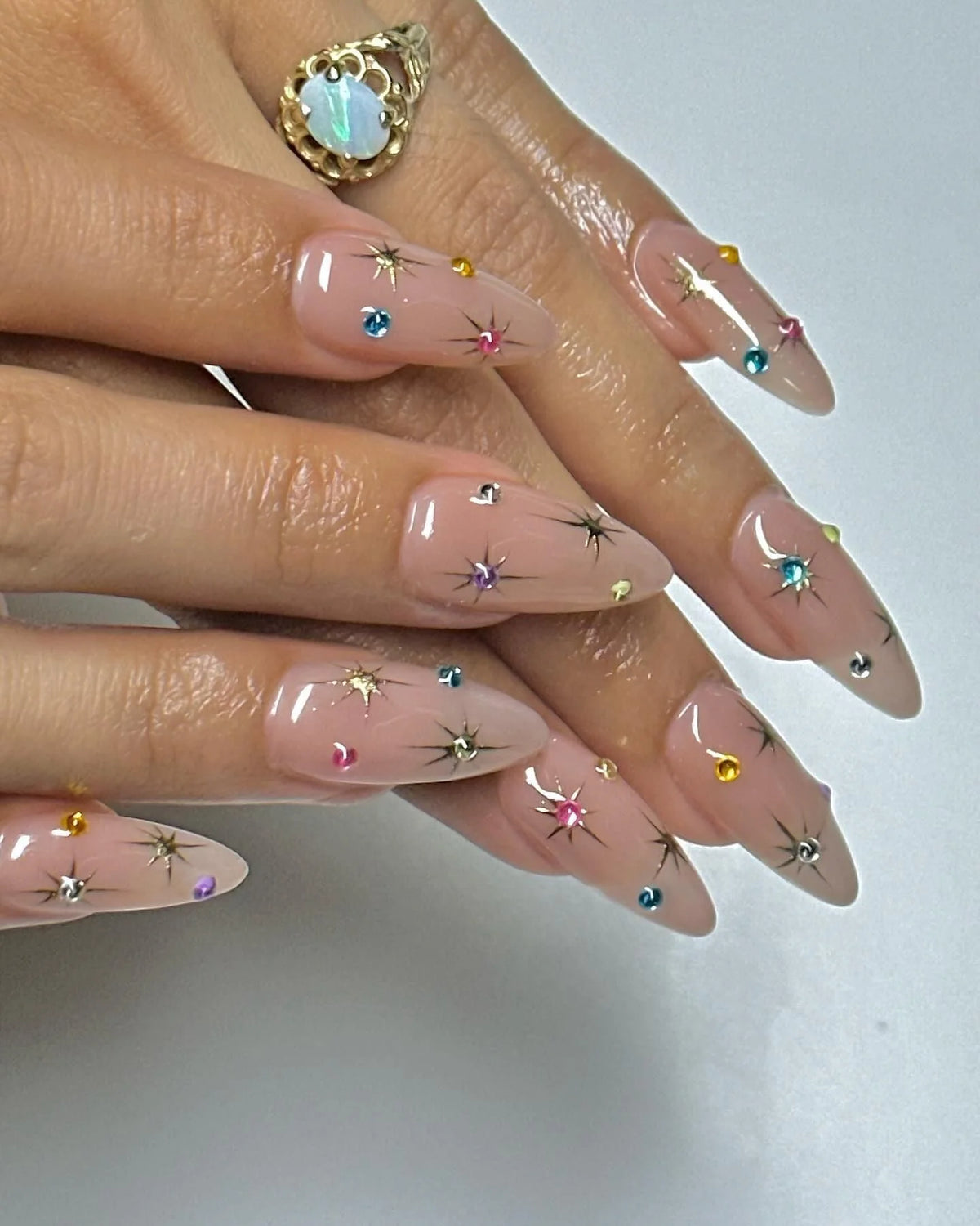 Nail Extensions Gelatin Tips Metallic Accents Comfort Fit
