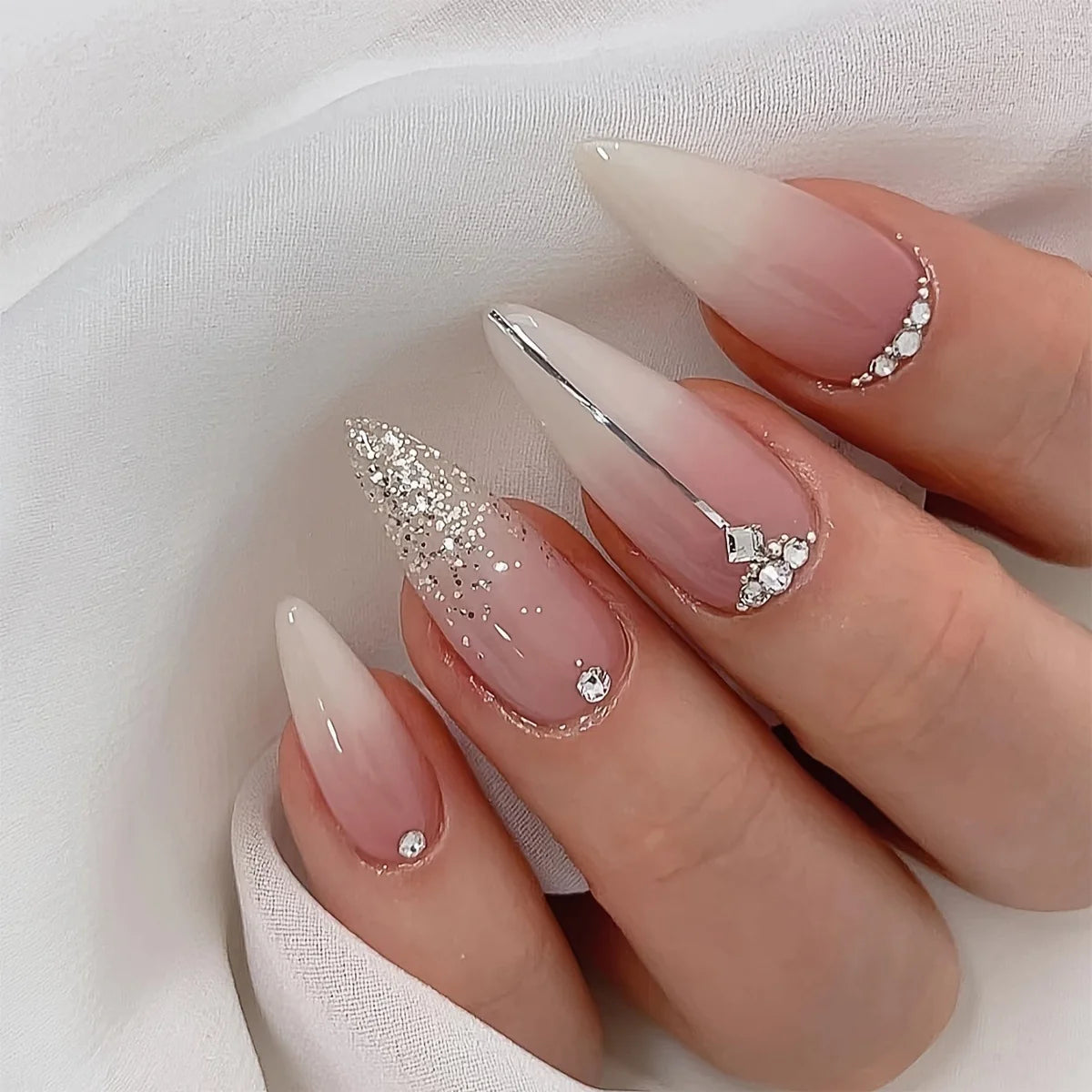 Nail Extensions Gelatin Tips Metallic Accents Comfort Fit