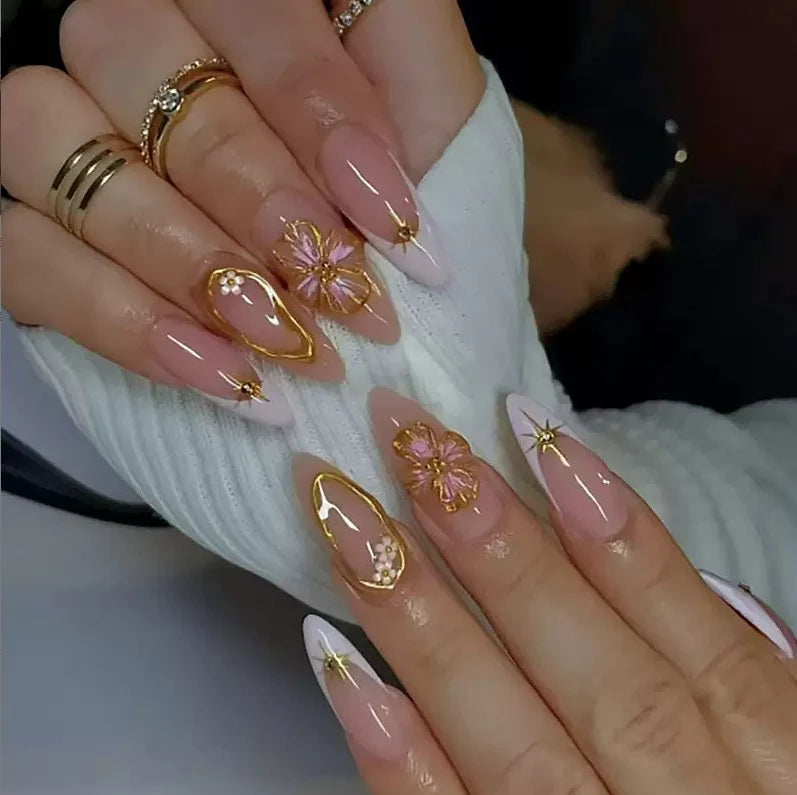 Nail Extensions Gelatin Tips Metallic Accents Comfort Fit