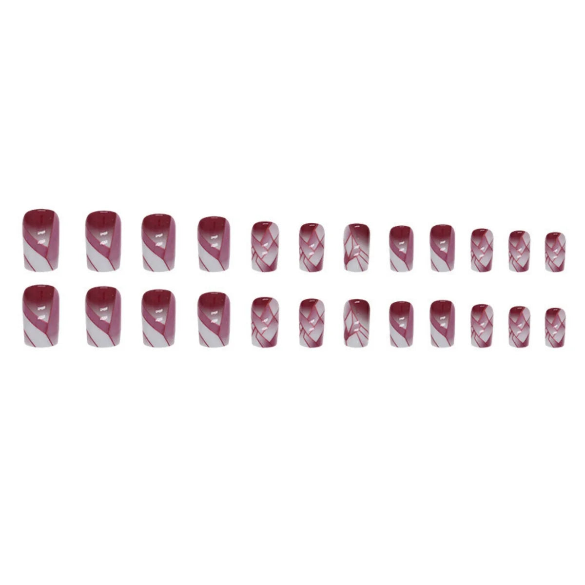 Nail Extensions Geometric Design Easy Application & Comfortable Fit