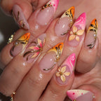 Nail Extensions Handcrafted Floral Designs Easy Application