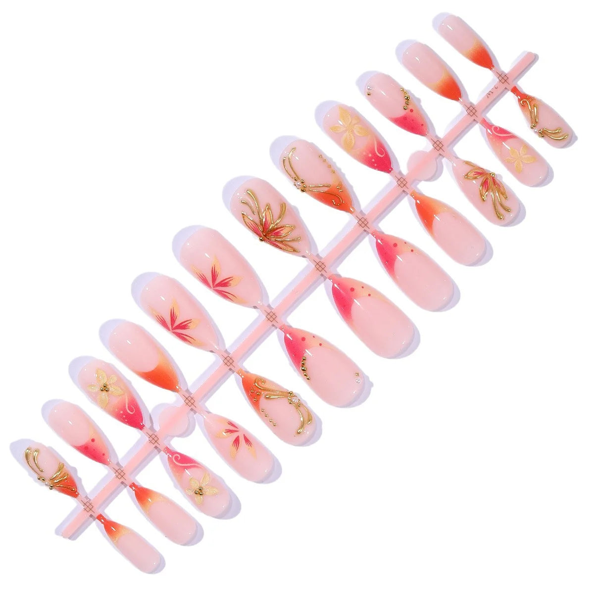 Nail Extensions Handcrafted Floral Designs Easy Application
