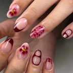 Nail Extensions Handcrafted Floral Self-Adhesive Non-Toxic