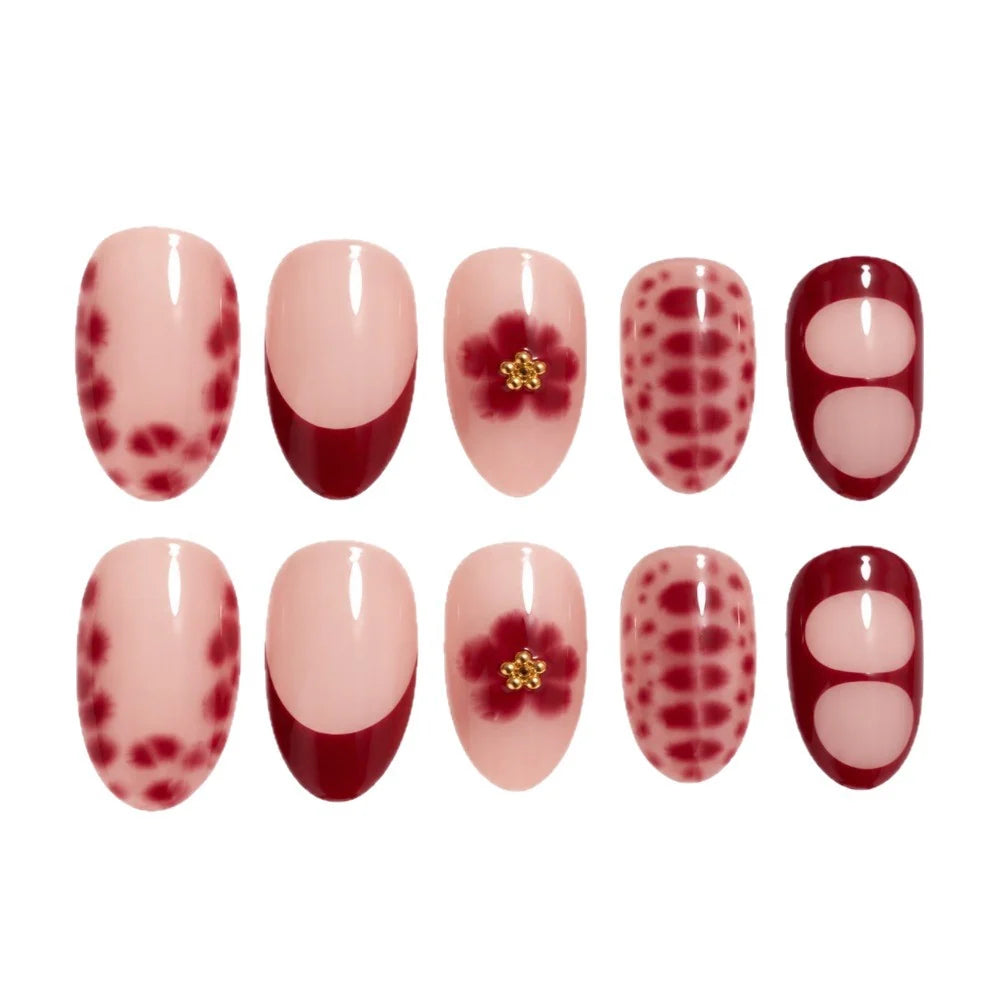 Nail Extensions Handcrafted Floral Self-Adhesive Non-Toxic