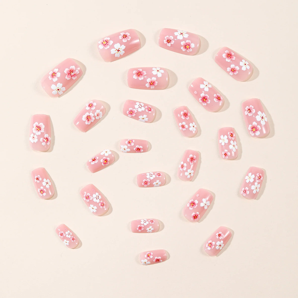 Nail Extensions Intricate Floral Acrylic Easy Application