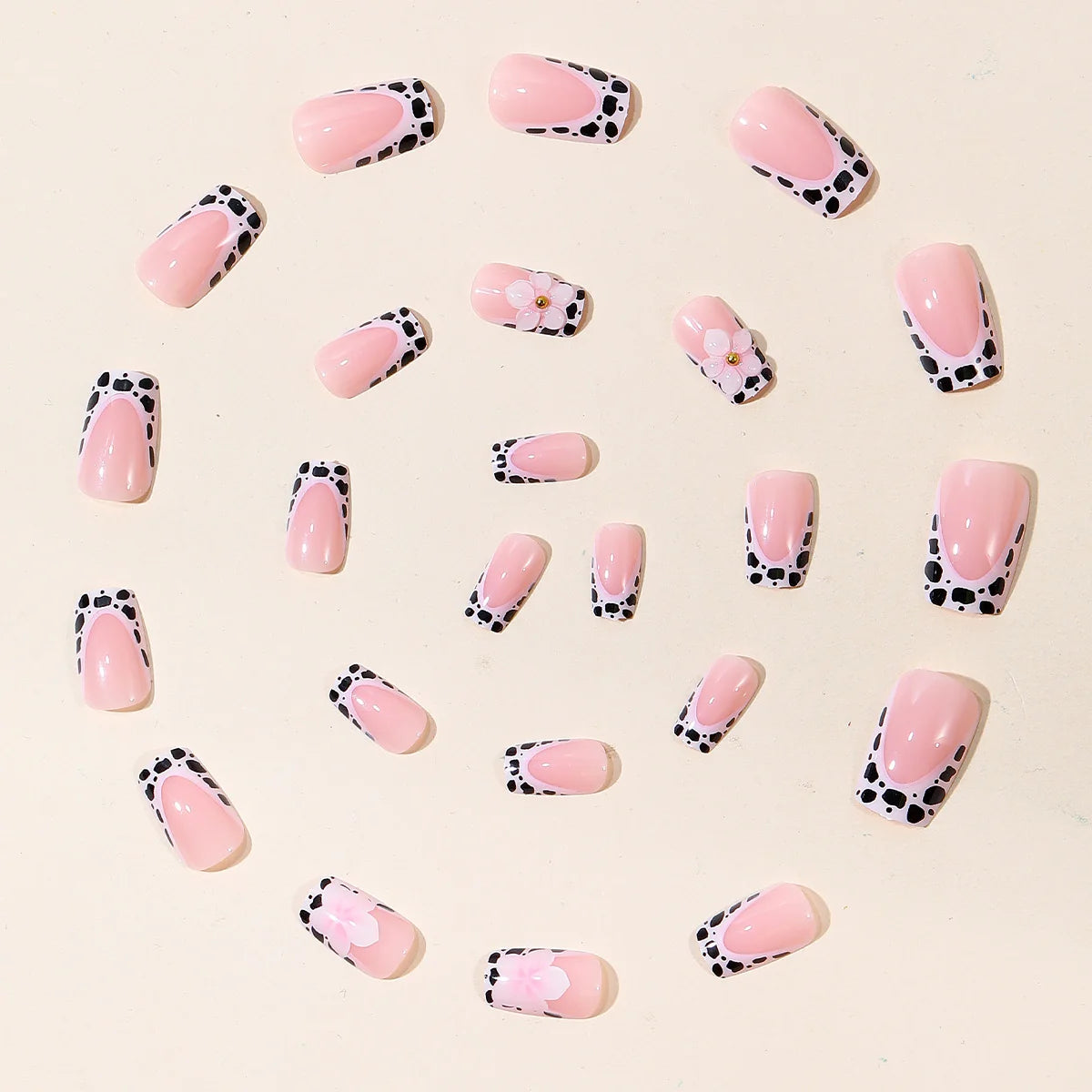 Nail Extensions Intricate Floral Durable Flexible Adhesive & Gel