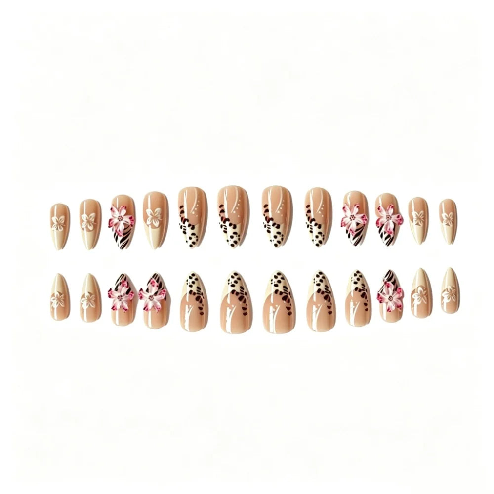 Nail Extensions Intricate Floral Gel Finish