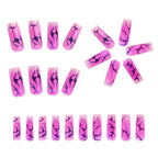 Nail Extensions Long Coffin Hand-Painted Dark Red