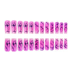 Nail Extensions Long Coffin Hand-Painted Dark Red