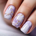Nail Extensions Marble Effect Gold Accents Acrylic