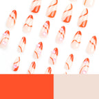 Nail Extensions Orange Accent & Transparent Tips Easy Apply