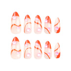 Nail Extensions Orange Accent & Transparent Tips Easy Apply