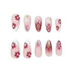 Nail Extensions Premium Acrylic Floral Set of 24