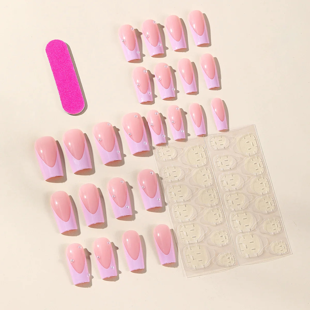 Nail Extensions Press-On 3D Pearl Accents Reusable