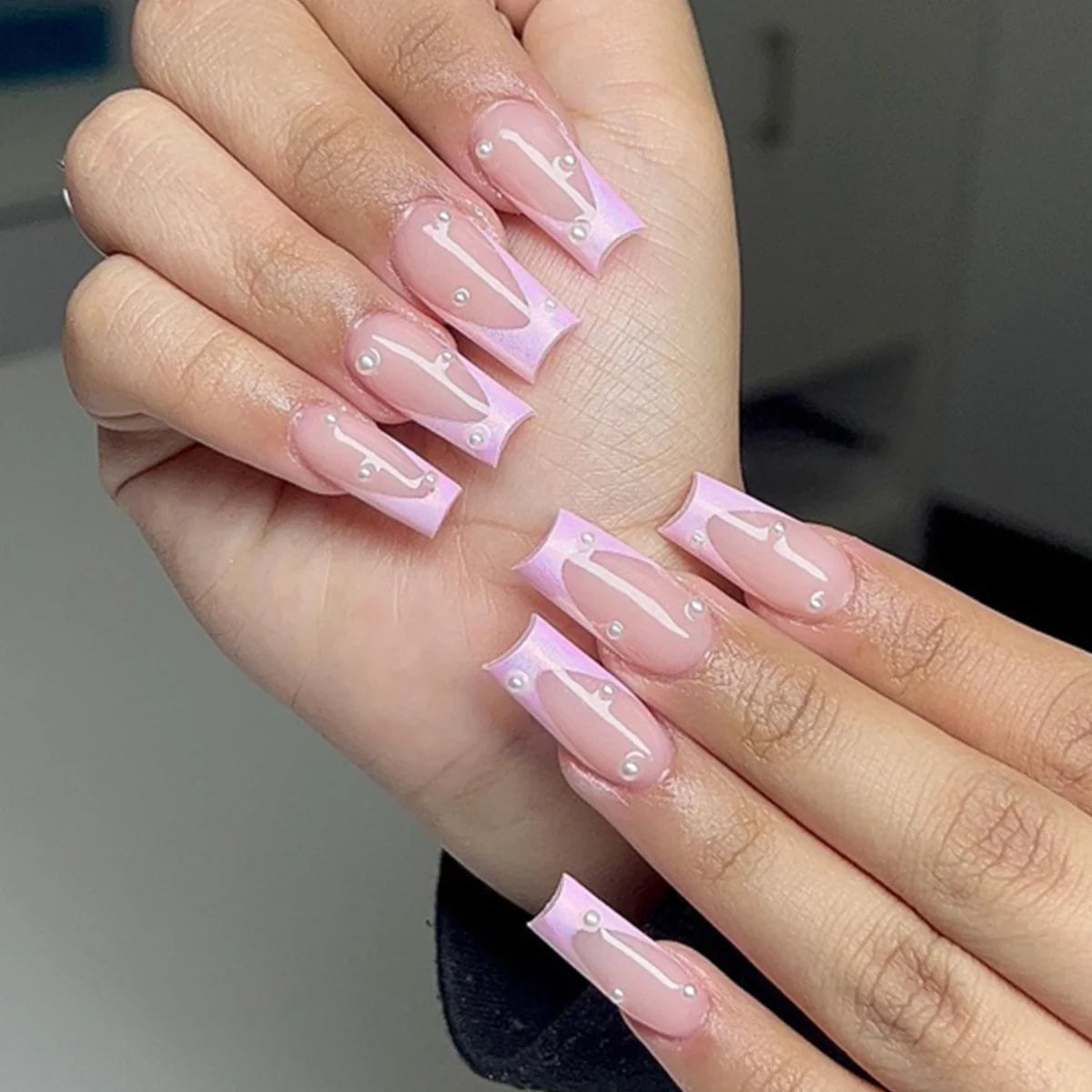 Nail Extensions Press-On 3D Pearl Accents Reusable
