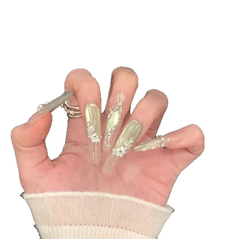 Nail Extensions Press-On Acrylic Floral Design
