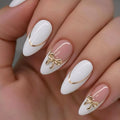 Nail Extensions Stiletto Bow Accent Full Cover Set