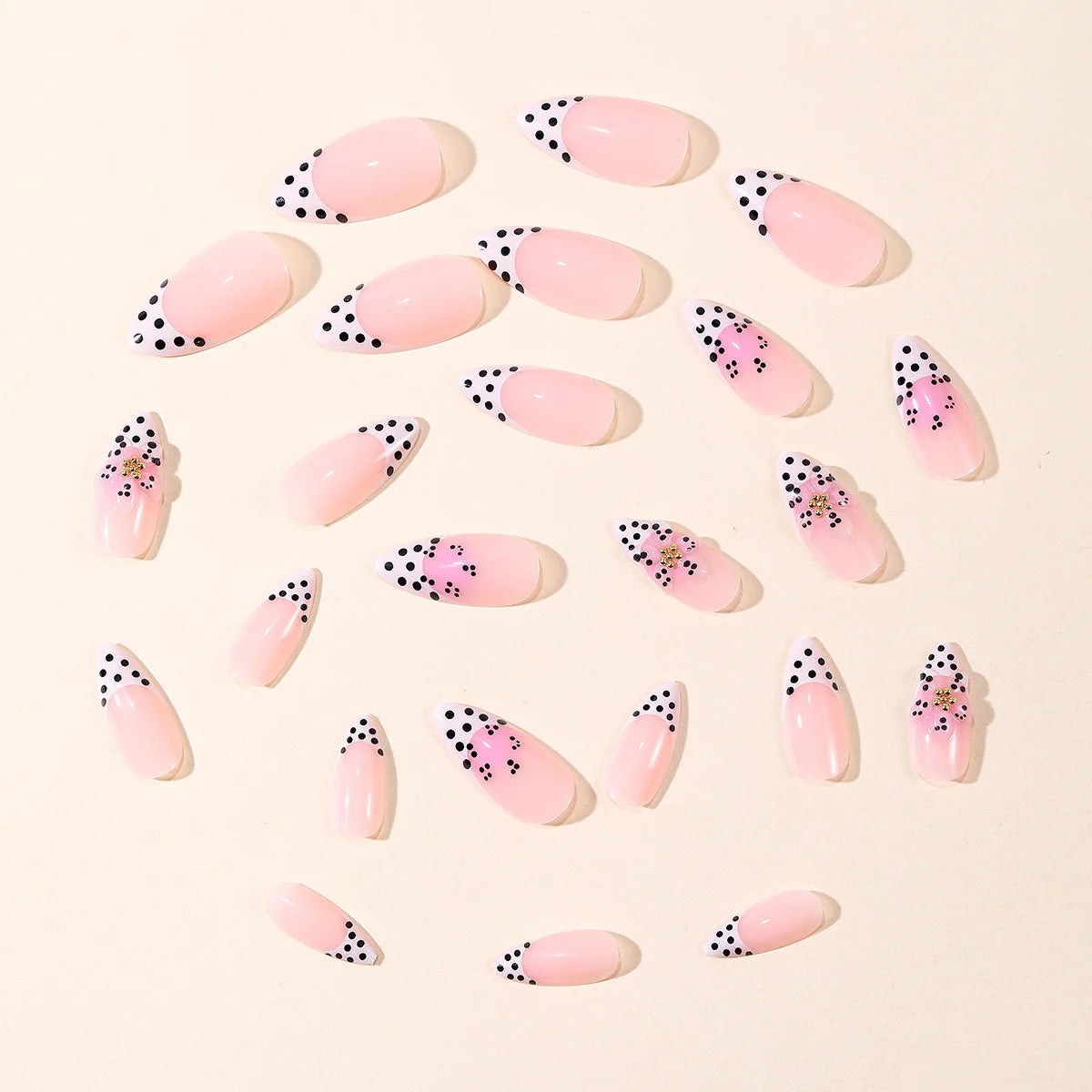 Nail Extensions Stiletto Floral Design Easy Apply