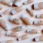 Nail Extensions Stiletto Rhinestone Accents Pre-Glued