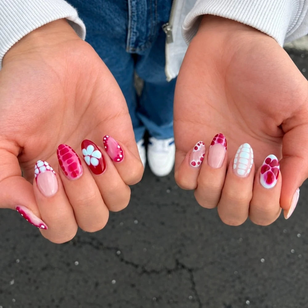 Nail Gel Enhancements Chip-Resistant Floral & Abstract