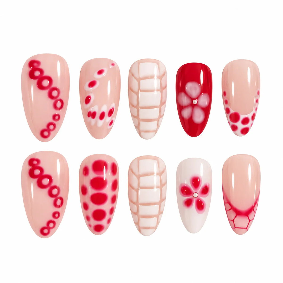 Nail Gel Enhancements Chip-Resistant Floral & Abstract