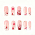 Nail Set Floral Gel Long-Lasting