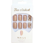 Nail Set Glue-On Glossy Gold Long-Lasting