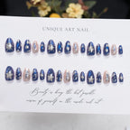 Nail Set Handcrafted 3D Floral Durable & Easy Application