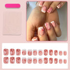 Nail Set Intricate Floral Design Easy Application 35 Pieces