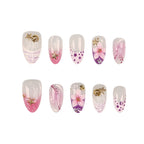 Nail Tips 30-Piece Floral With Glue & File