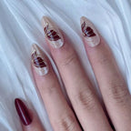 Nail Tips Butterfly Gold Cat Eye Set of 24