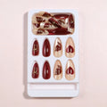 Nail Tips Butterfly Gold Cat Eye Set of 24