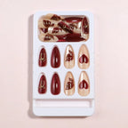 Nail Tips Butterfly Gold Cat Eye Set of 24