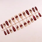 Nail Tips Butterfly Gold Cat Eye Set of 24