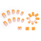 Nail Tips Ombre Pink-Orange Adhesive Included
