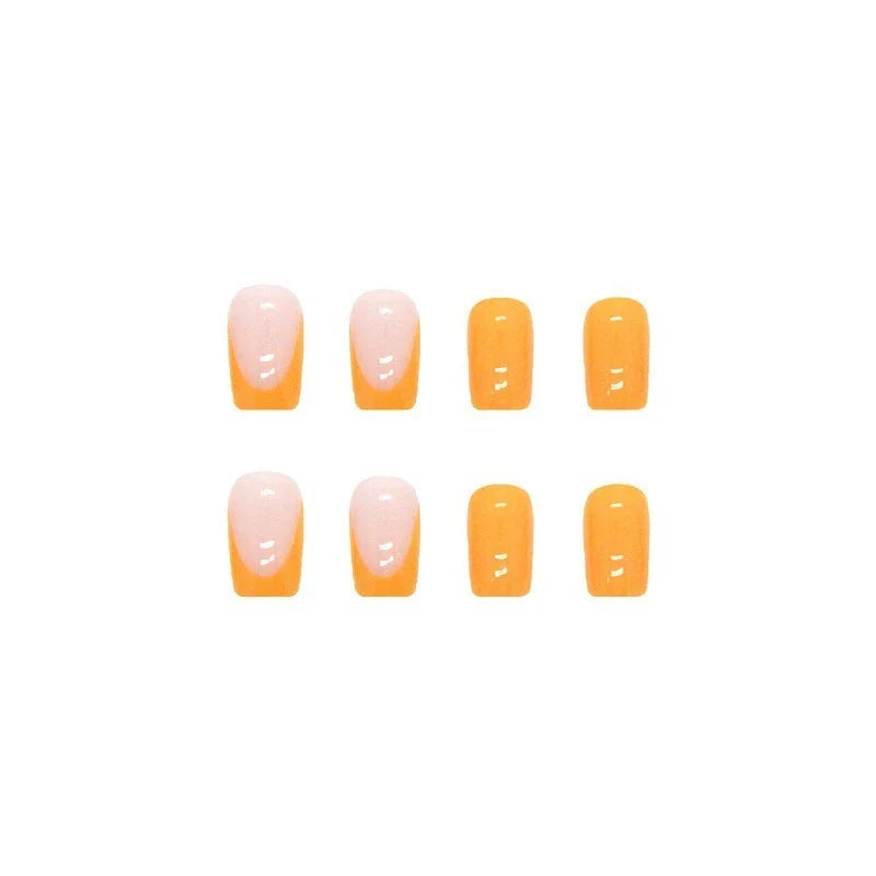 Nail Tips Ombre Pink-Orange Adhesive Included