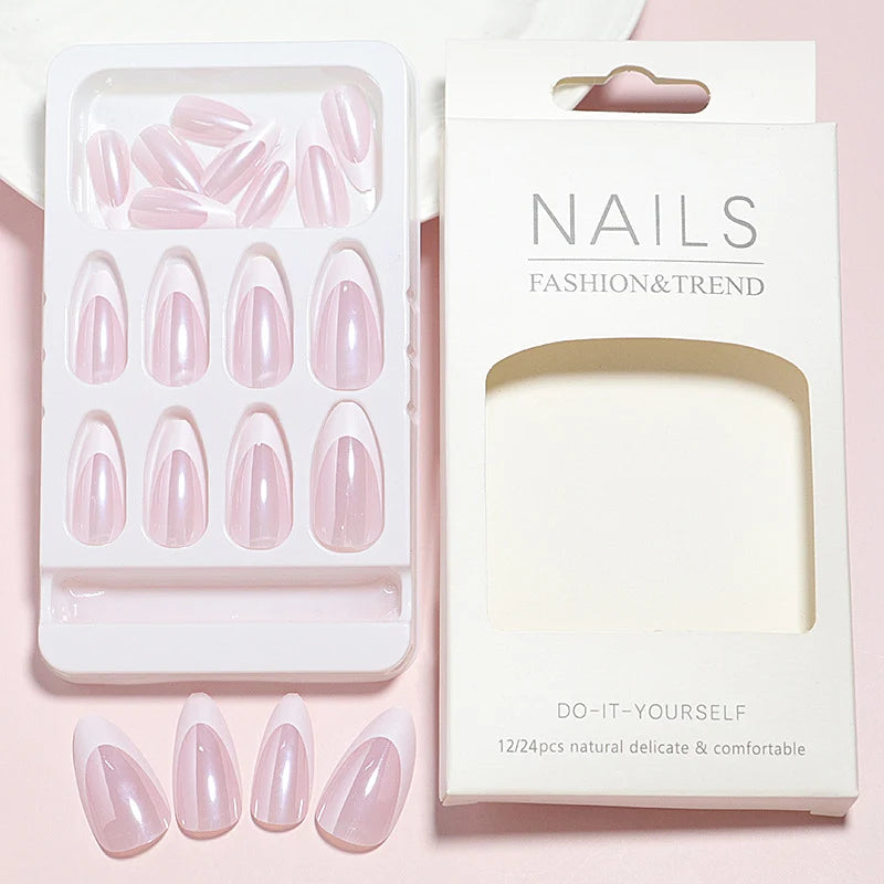 Nail Tips Self-Adhesive Natural Finish Set of 24