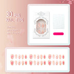 Nail Tips Set 30-Piece Floral Glue & File