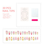 Nail Tips Set 30 Pieces Jelly Glue & File